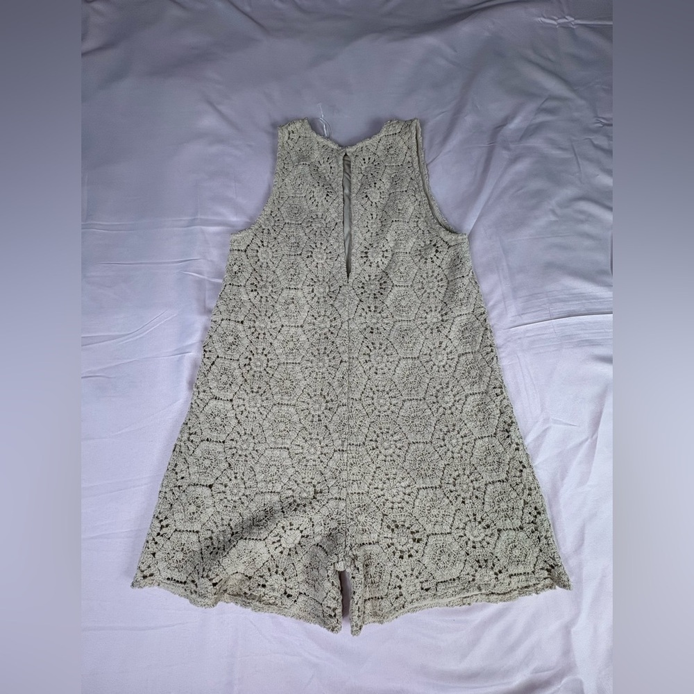 Zara Beige Floral Lace Blouse - Picture 6 of 9